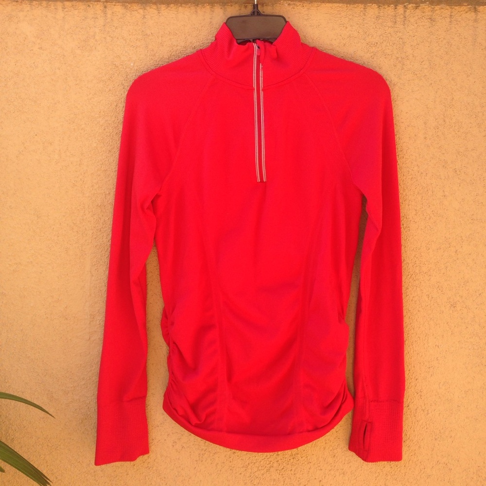 Athleta Red Quarter Zip Pullover